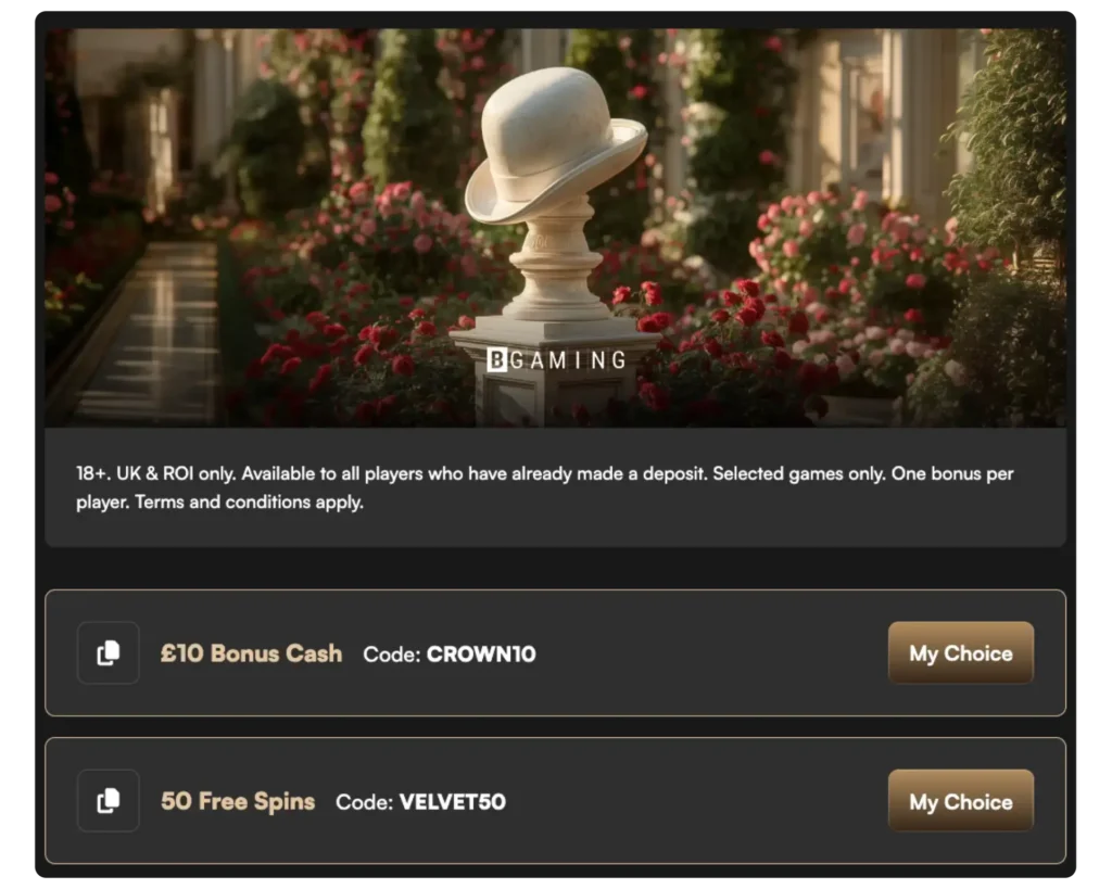 harry casino bonus code